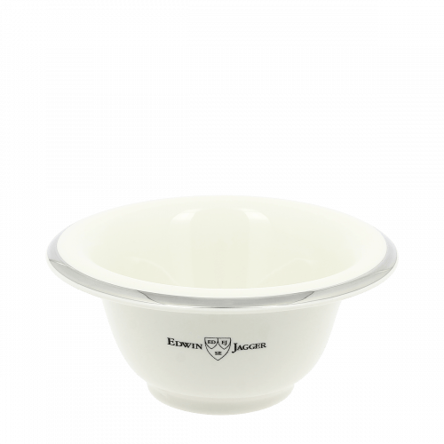 Edwin Jagger Ivory Silver Rimmed Porcelain Shaving Bowl RN117 image 0