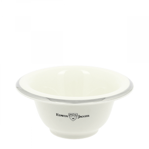 Edwin Jagger Ivory Silver Rimmed Porcelain Shaving Bowl RN117 image 0