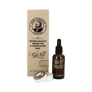 Captain Fawcett Booze and Baccy Beard Oil and Moustache Wax Set image 0