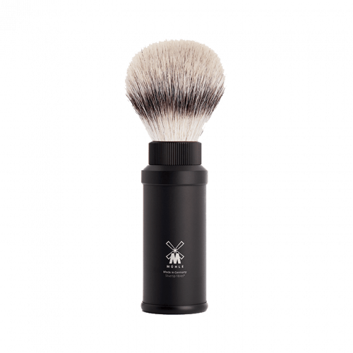 MUHLE 31M536 Black Anodized Silvertip Travel Shaving Brush image 0