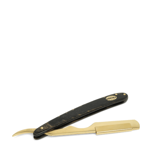 Antiga Barbearia de Bairro Gold and Black Cut Throat Razor image 0