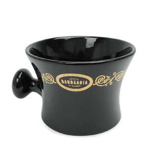 Antiga Barbearia de Bairro Gold and Black Shaving Mug image 0