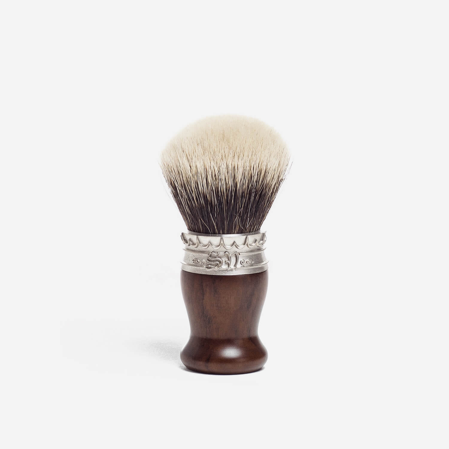 Saponificio Varesino White Badger Shaving Brush with Imbuia Wood Handle image 0