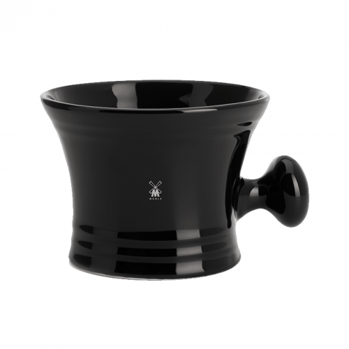 MUHLE RN46 Black Porcelain Porcelain Shaving Crucible With Handle image 0