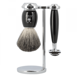 MUHLE S81M336SR Vivo Black Resin Pure Badger 3-Piece Shaving Set image 0