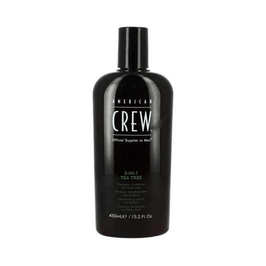 American Crew Tea Tree 3-in-1 Shampoo, Conditioner, Bodywash 450ml image 0
