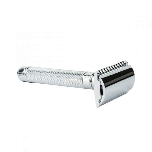 Edwin Jagger DE89KN14bl Chrome Knurled Double Edge Safety Razor image 0